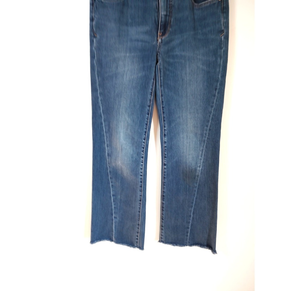 Anthropologie Pilcro and the Letterpress Medium Wash Flare Leg Jeans Fray Hem 25 - Picture 4 of 13